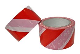 cautionary tape self-adhesive 6cm/60m, red-white