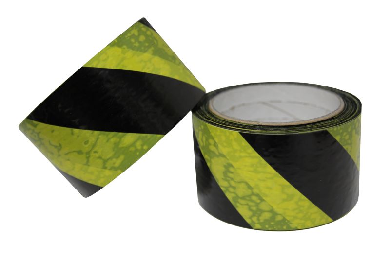 cautionary tape self-adhesive 6cm/60m, yellow - black - 