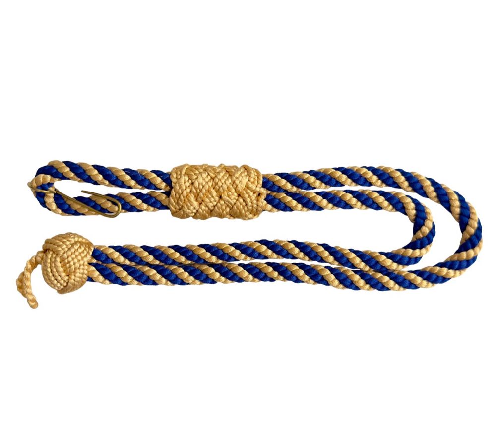 Ozdobná šnura na uniformu zlato-modrá